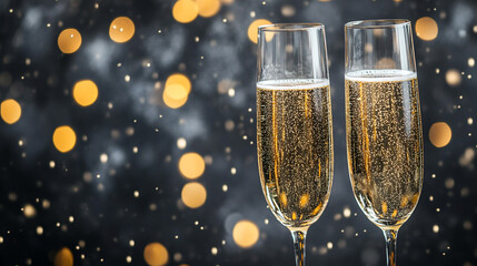 Celebrate National Champagne Day with sparkling glasses and festive decor in the background