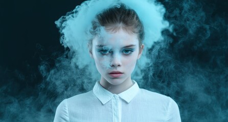 Poster - Mysterious woman in smoky atmosphere