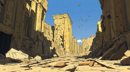 Poster - Ruins of a Forgotten City - Post-Apocalyptic Landscape.