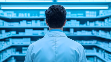 Pharmacist Preparing Prescriptions in a Modern Pharmacy Setting