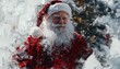 © Mehreen - High-res AI portrait of Santa Claus amid snow.