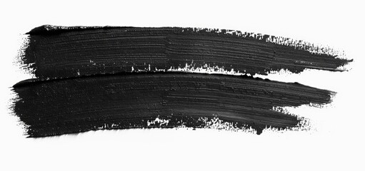 Hand-drawn black marker brush stroke isolated on white background