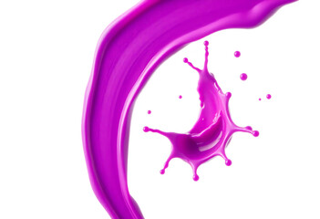 Wall Mural - abstract purple juice splash isolated on white background with copy space