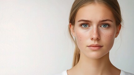 Poster - Portrait of a Young Woman with Natural Beauty