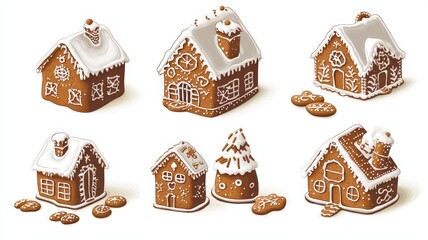 Christmas gingerbread house in snow town,Cookie and candy house with christmas tree,holiday greeting season,gift for Christmas day,Merry Christmas,happy new year concept,copy space.