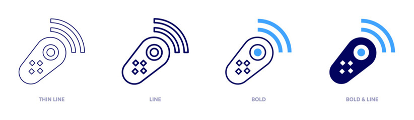 Control icon in 4 different styles. Thin Line, Line, Bold, and Bold Line. Duotone style. Editable stroke