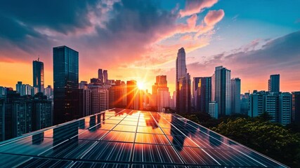 Wall Mural - renewable energy providers, high-rise solar panels, condos and renewable energy