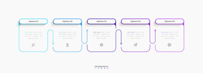 Wall Mural - vector infographic label design template with icons and 5 options or steps. can be used for process 