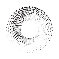 Wall Mural - Halftone circular frame logo set. Circle dots isolated on the white background. Fabric design element. Halftone circle dots texture. Vector design element for various purposes.