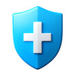 © Papugrat - shield first aid cross 3d render icon isolated on transparent background cutout