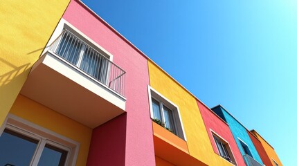 Exterior wall paint for buildings, with a focus on vibrant, durable finishes that enhance the aesthetic appeal and weather resistance. The paint adds a modern touch to traditional building materials