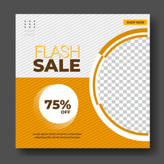 Wall Mural - Square banner template for social media post, flash sale event