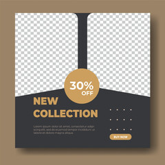 Wall Mural - Square banner new collection template for social media post with empty columns