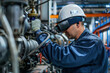 © Degimages - Augmented Reality for Maintenance: Technician using AR glasses to receive guidance and information for equipment repair and maintenance