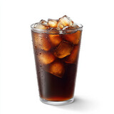 Iced Americano with ice cubes in clear glass, refreshing and cool