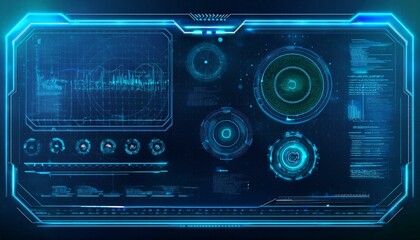 Wall Mural - futuristic tech hud interface