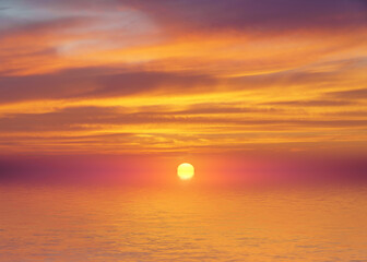 Wall Mural - sun and sea sunset background.