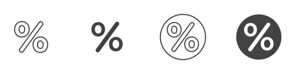 Percentage icon Thin line art isolated