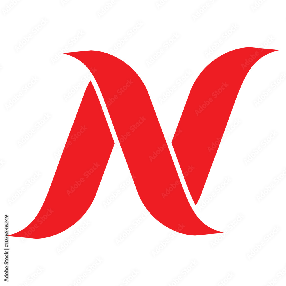 RED LETTER N LOGO VECTOR Stock Vector | Adobe Stock