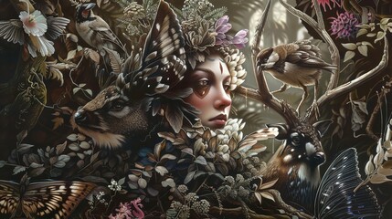 Poster - Enchanted Forest: A Surreal Floral Fantasy