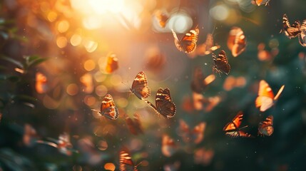 Canvas Print - Butterflies in Flight: A Moment of Tranquility