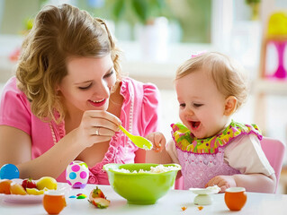 mother feeding a newborn baby