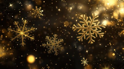 Christmas background design of snowflake and bokeh with light effect vector illustration