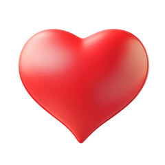 Wall Mural - red heart 3d render icon isolated on transparent background cutout