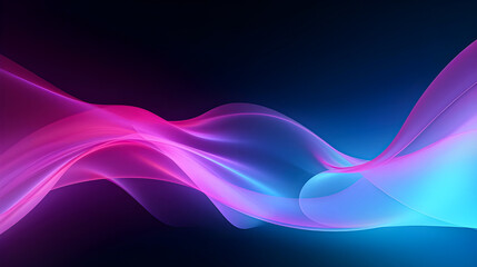 Canvas Print - Photo Glow Flow big neon wave background