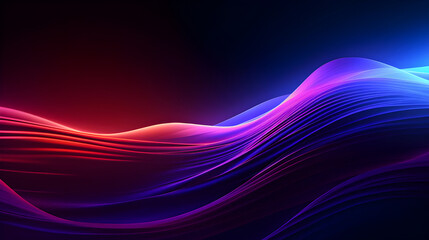 Canvas Print - Photo Glow Flow big neon wave background