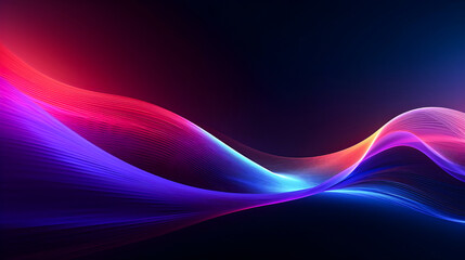 Canvas Print - Photo Glow Flow big neon wave background