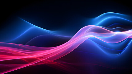 Canvas Print - Photo Glow Flow big neon wave background
