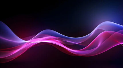 Canvas Print - Photo Glow Flow big neon wave background