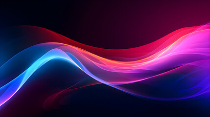 Canvas Print - Photo Glow Flow big neon wave background