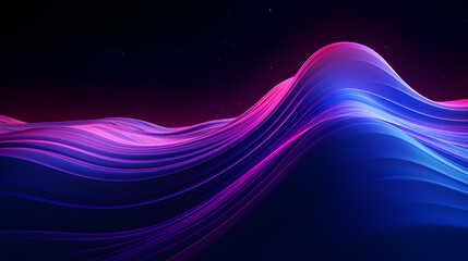 Canvas Print - Photo Glow Flow big neon wave background