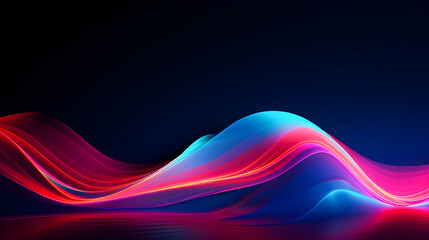 Canvas Print - Photo Glow Flow big neon wave background