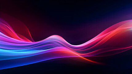 Canvas Print - Photo Glow Flow big neon wave background
