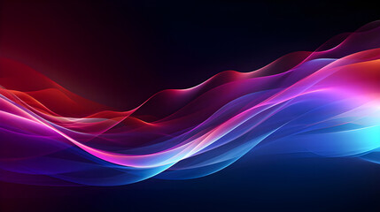 Canvas Print - Photo Glow Flow big neon wave background
