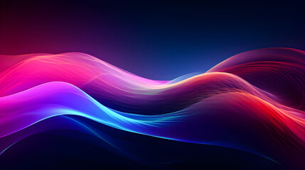 Canvas Print - Photo Glow Flow big neon wave background