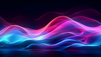 Canvas Print - Photo Glow Flow big neon wave background