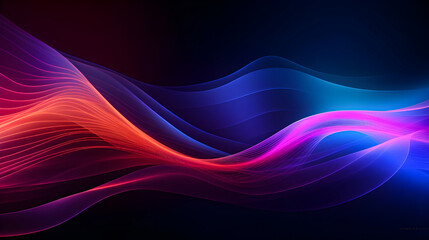 Canvas Print - Photo Glow Flow big neon wave background