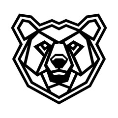 Poster - Geometric bear head vector logo