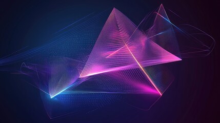 Abstract geometric triangle shape depicted in a continuous line art illustration Ideal for banners printing leaflets brochures flyers and templates with a futuristic digital aesthetic