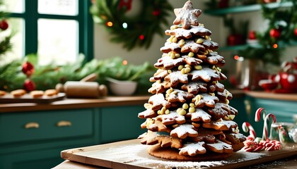 Delightful gingerbread christmas tree a festive culinary masterpiece perfect for holiday celebrations and family gatherings capturing the joy of the season with every delicious bite