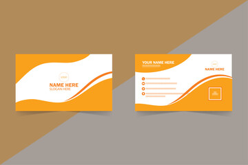 vector clean style yellow business card template.