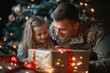 © Richa - Happy military dad spending Christmas with his children, Generative AI