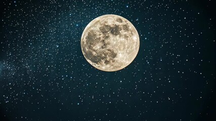 Wall Mural - a full moon shines brightly in the night sky, surrounded by countless twinkling stars