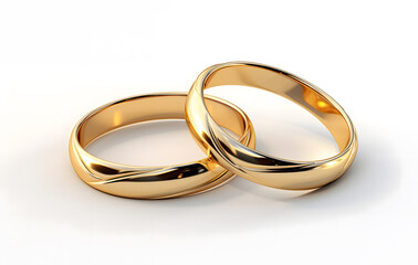 A pair of beautiful golden wedding rings reflecting light, symbolizing love and commitment, perfect for celebrating a marriage or engagement