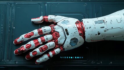Poster - This robotic hand showcases advanced design features, highlighting engineering and innovation. Prosthesis