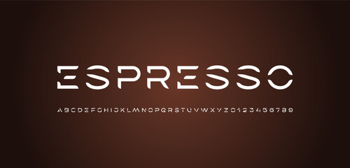 Wall Mural - technology font, digital cyber white alphabet